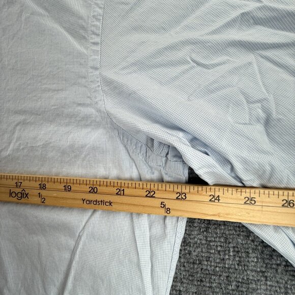 Faconnable 17 Check Blue Button Up Men Shirt French Long Sleeve Spread Adult - Picture 6 of 14